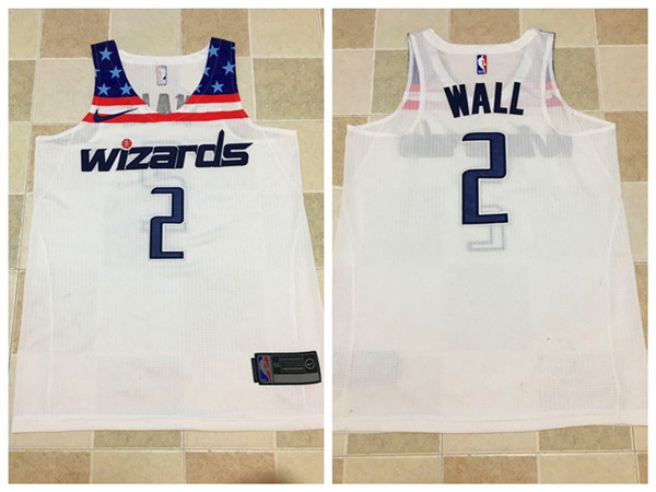 Men Washington Wizards #2 Wall White Nike NBA Jerseys